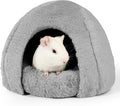Guinea Pig Hideout - Fluffy Separable Small Pet Bed with Snap Fastener, Cuddler-Style Guinea Pig Bed with Round Shape Surrounds, Igloo Shape, Grey
