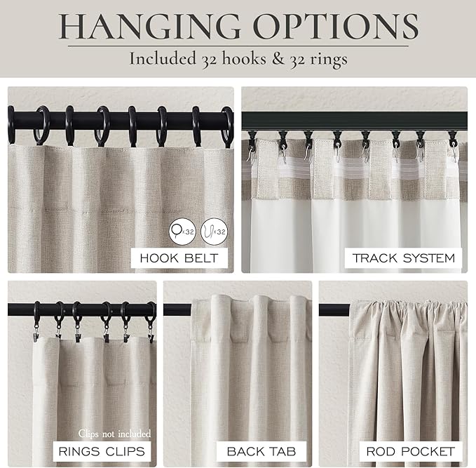 112 Inch Curtains 2 Panel Set Modern Decorative Dark Out Pleated Curtain