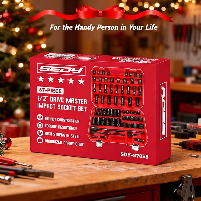 Master 1/2" Drive Impact Socket Set, 67-Piece Standard & Deep Master Impact