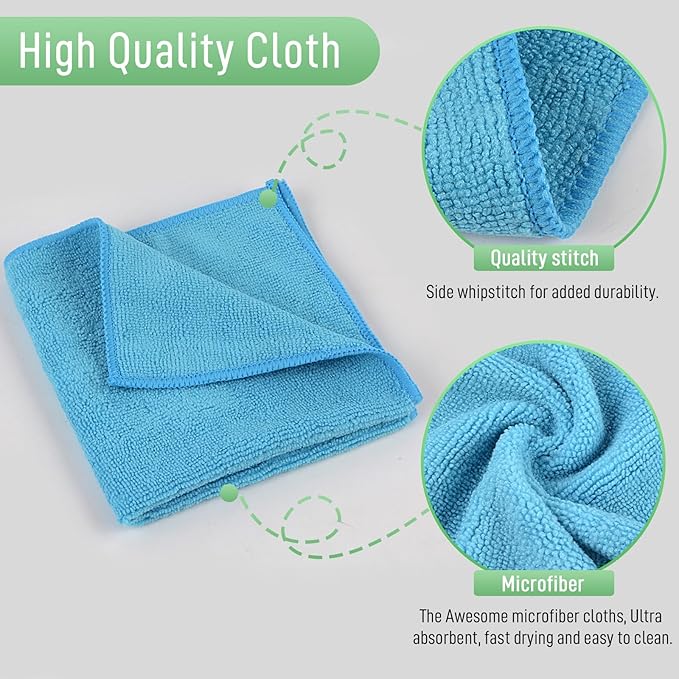 SINLAND Microfiber Dish Cloth for Washing Dishes Rags Best Kitchen Washcloth Cleaning Cloths 5 Color Assorted 12Inchx12Inch 10 Pack