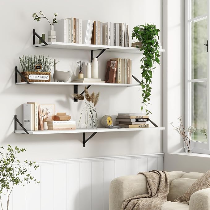 12 Inch Deep Floating Shelves, 30W x 12D Wall Shelves