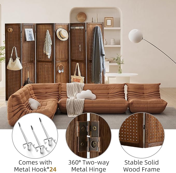 Asnefeli 6 Panel Pegboard Display
