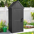 ONBRILL Multifunctional Storage Shed, Outdoor Storage Cabinet with Hooks and Lock Ring, Waterproof Outdoor Storage Shed for All Weather, Tool Outdoor Shed for Patio Lawn and Garden