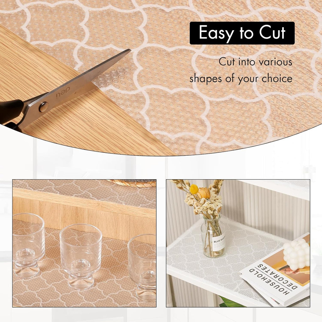 Cooyes Shelf Liner – Premium Non-Adhesive Cabinet & Drawer Liner for Kitchen – Waterproof Shelf Paper with Modern Pattern – Durable EVA Cabinet Mat – Easy to Cut (11.8" W x 236" L)
