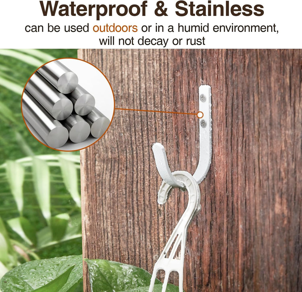 Wall Hooks for Hanging Towel/Coat - 22LB Screw in Metal Hanger Wall Mount, for Outdoor, Closet, Door, Bathrooms, for Backpack, Robe, White 5 Pack