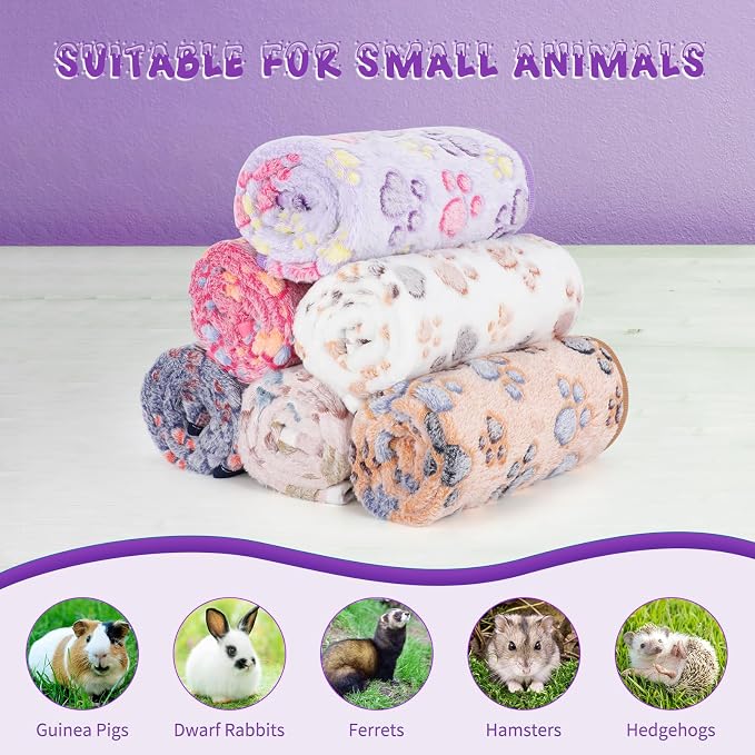 YUEPET 3 Pack Waterproof Guinea Pig Blankets, Fleece Cage Liners, M | Guinea Pig Fleece Cage Liners, Waterproof Backing, Machine Washable, Soft Fleece bunny blanket, 35 x 24 in