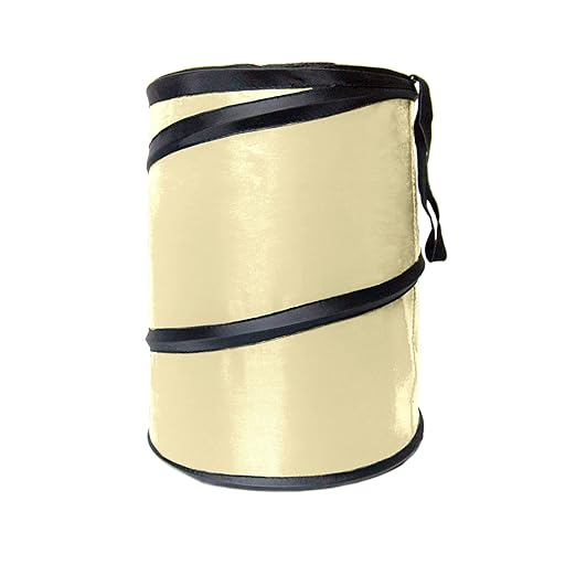 FH Group Automotive Waterproof Portable Collapsible Large Can Garbage Container fits Most Cars,Polyethylene, SUVs, and Trucks Beige Trash