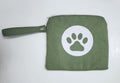 Small Green Dog Treat Pouch for Training for pet parents- Portable Puppy snack bag for treat for walking or hiking with zipper closure and waterproof lining and strap to waist belt loop or leash