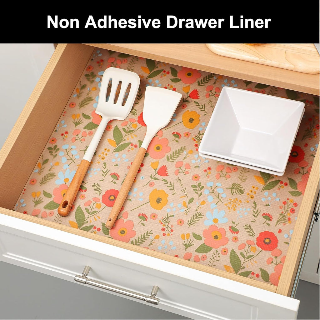 Cooyes Shelf Liner – Premium Non-Adhesive Cabinet & Drawer Liner for Kitchen – Waterproof Shelf Paper with Modern Pattern – Durable EVA Cabinet Mat – Easy to Cut (11.8" W x 118" L)