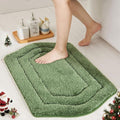 COSY HOMEER Extra Thick Bath Rugs for Bathroom - Anti-Slip Bath Linen Sets Mats Soft Plush 100% Strong Polyester Living Room Bedroom Water Absorbent(Green,20x32 - Inches)