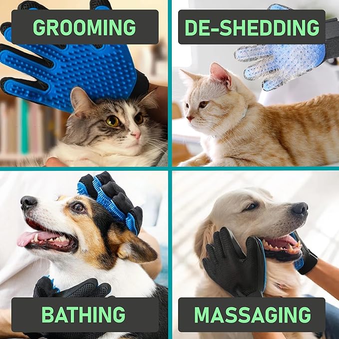 Maxpower Planet Pet Grooming Gloves for Dogs and Cats - Grooming Mitt for Dogs -Cat Gloves - Hair Removal Bruh - All Hair Types