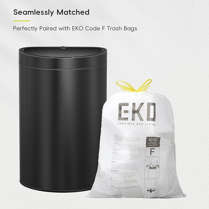 EKO Mirage Semi-Round 47L / 12.4 Gal Motion Sensor Trash Can, Automatic Kitchen