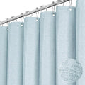 BTTN Stall Fabric Shower Curtain, 60 Inch Linen Textured Heavy Duty Small Cloth Shower Curtain Set with 10 Plastic Hooks, Narrow Simple Modern Weighted Shower Curtains for Bathroom - 60 x 72, Fog Blue