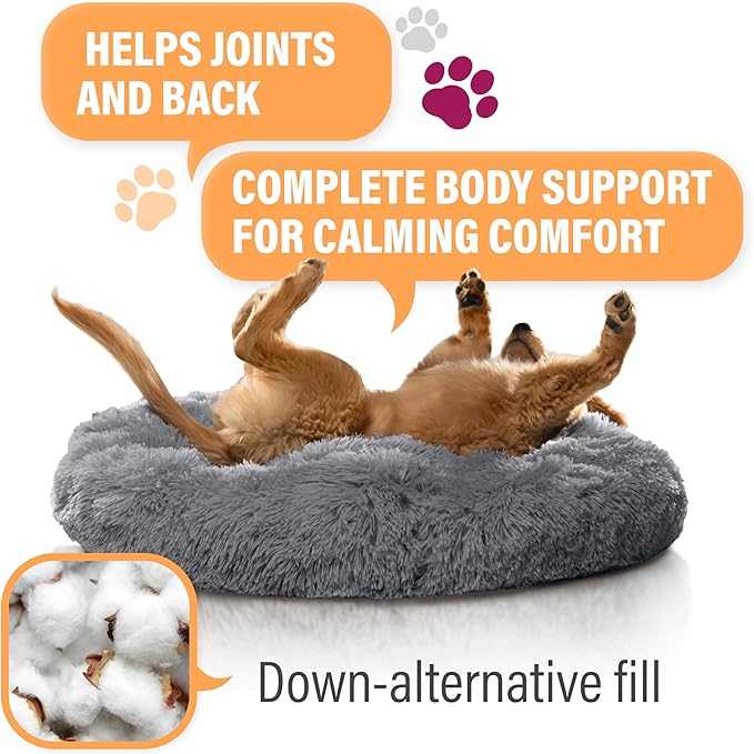 Active Pets X-Lg Dark Grey Dog Bed Up to 100lbs, Calming Orthopedic Pet Bedding for Anxiety Relief, Joint Support & Comfort, Washable Dog Furniture