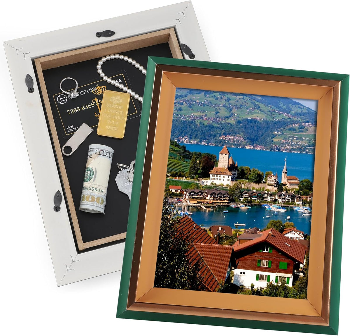 Diversion Safe 7.8"x10" Picture Frame Safe with Secret Compartment for Valuables, Hidden Storage Picture Frame Home Decoration, Wall-Mounted Secret Storage Box for Bedrooms, Living Rooms, and Offices