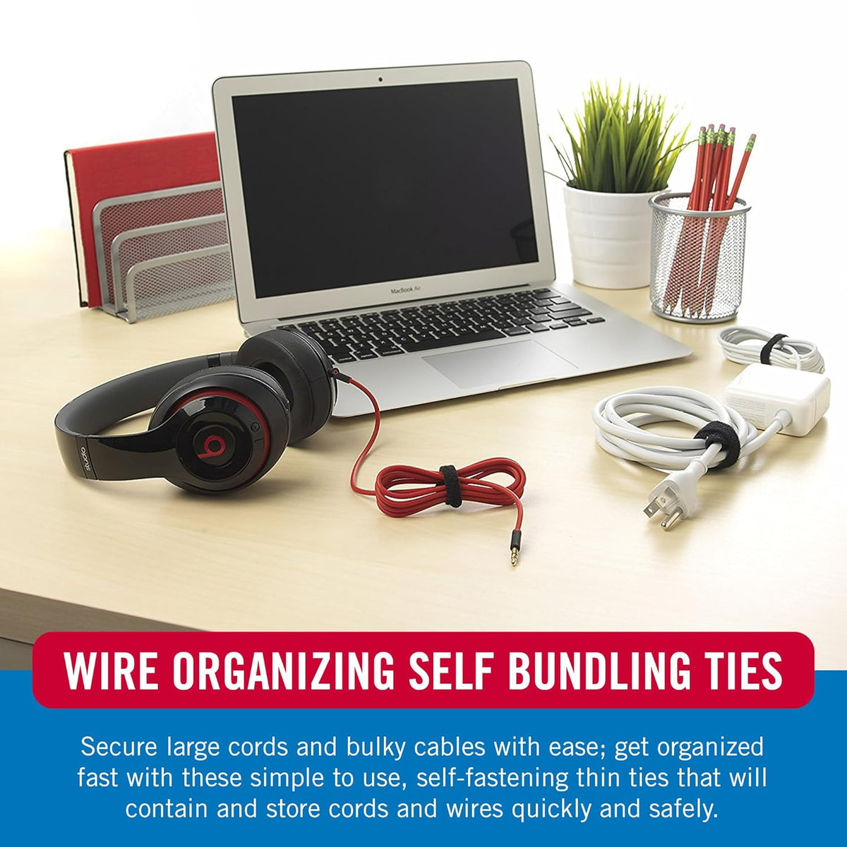 VELCRO Brand 150pk Cable Ties Value Pack, 8in | Stocking Stuffer Gifts for Tech Lovers | For Wire Management and Cord Organizer | Replace Zip Ties with Reusable Straps, Reduce Waste