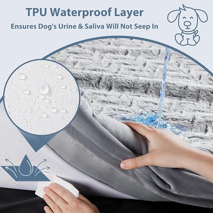 WNPETHOME XXL Extra Large Dog Bed, Washable Dog Couch with Removable Waterproof Cover, Orthopedic Large Pet Sofa Bed with Bolster Sides for Sleeping