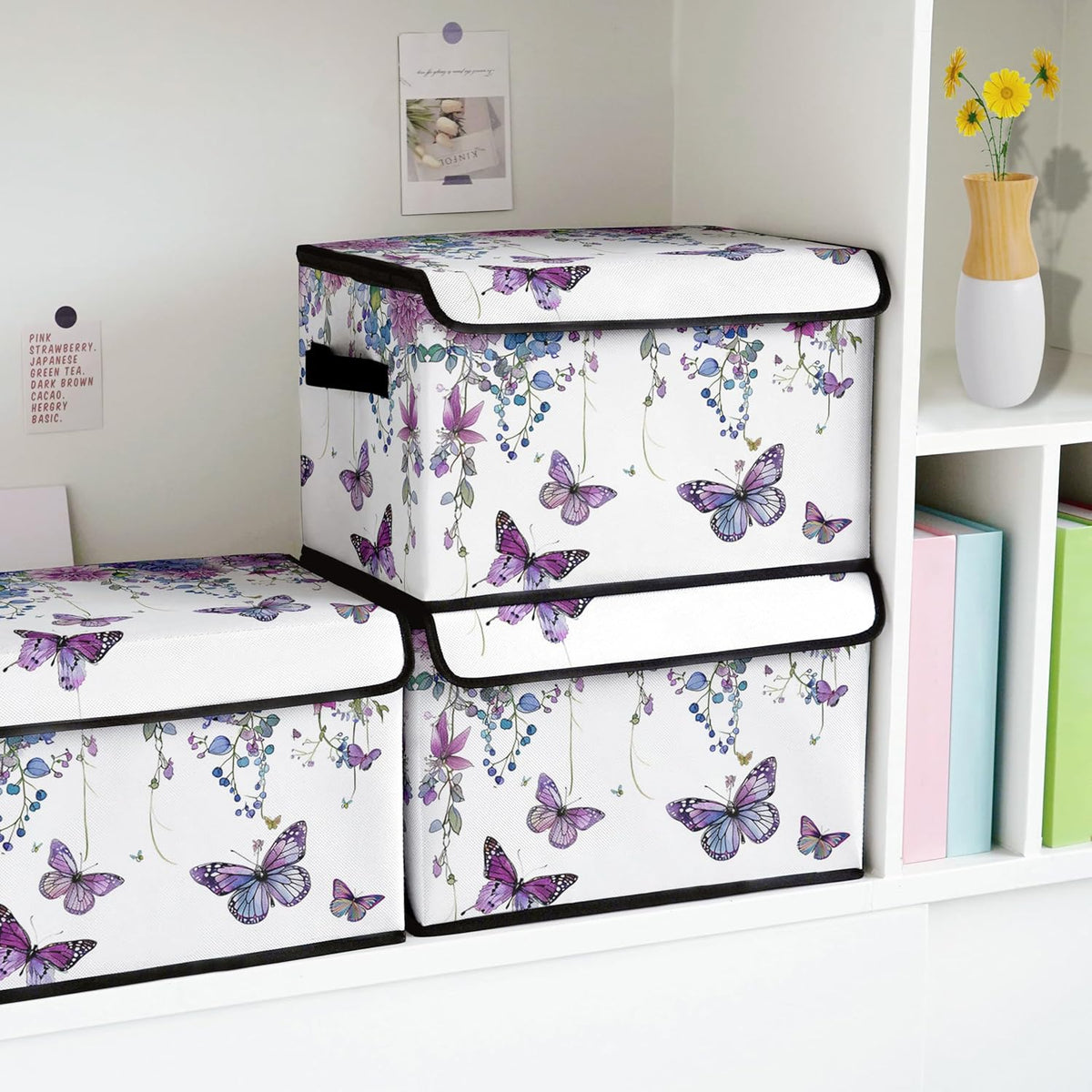 Stackable Clothes Storage Bins with Lids,Closet Organizers Fabric Box for Home and Office,Blanket Clothes Organizers,Under Bed Storage Containers 3 Pack.