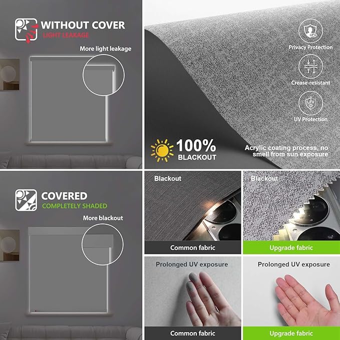 ZSTARR Motorized Smart Blind for Window, Automatic Blackout Roller Shade