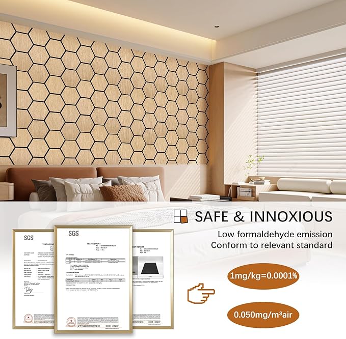 Hexagon Acoustic Wall Panels, Self-Adhesive Sound Absorbing Wall Panel by ARMURO