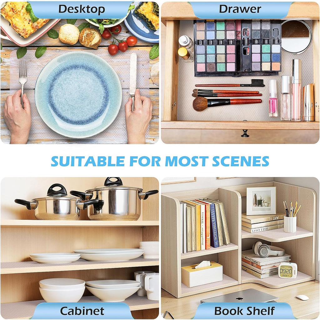 Drawer Liners, Waterproof Shelf Liner, Anti-Slip Non-Adhesive BPA Free Kitchen Cupboard Cabinet Liner Refridge Fridge Mats Sink Protector Strong Durable for Home (Clear/11.8in x 20Ft)