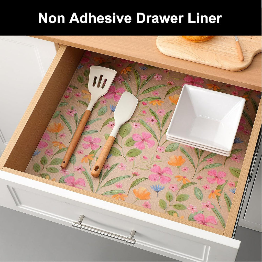 Cooyes Shelf Liner – Premium Non-Adhesive Cabinet & Drawer Liner for Kitchen – Waterproof Shelf Paper with Modern Pattern – Durable EVA Cabinet Mat – Easy to Cut （11.8" W x 236" L）