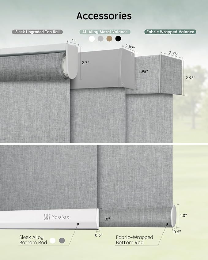 Yoolax Motorized Blinds with Remote, Automatic Window Shades Compatible with
