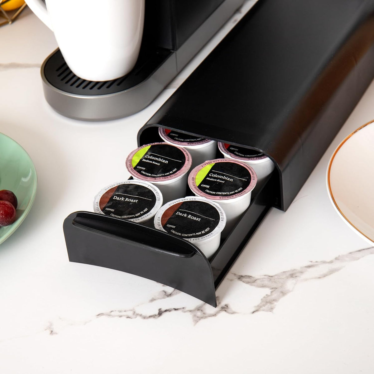 Mind Reader Anchor Collection, Single Serve Coffee Pod Drawer, 12-14 Coffee Pod Capacity, Countertop Organizer, Black