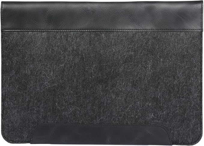 MegaGear Genuine Leather and Fleece MacBook Bag Laptop Sleeve for MacBook Pro and MacBook Air Case 14 Inch - 13 Inch (M4, M3, M2, M2, M1, Pro, Max) 13.3 Inch, iPad Pro 12.9 Inch - 2020 to 2024 Models