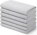 Homaxy 100% Cotton Waffle Weave Kitchen Towels - 6 Pack Soft and Absorbent Dish Towels - 16 x 26 Inches Quick Dry Hand Towels - Light Grey