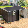 VIWAT 10X12 FT Outdoor Storage Shed, Metal Garden Shed with Updated Lockable Doors and Frame Structure, Large Tool Sheds for Backyard Garden Patio Lawn,Black