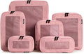 Aerotrunk Compression Packing Cubes for Travel - Luggage Organizer Bags - Double Zipper Packing Cubes for Suitcases (6-Pack, Rose)