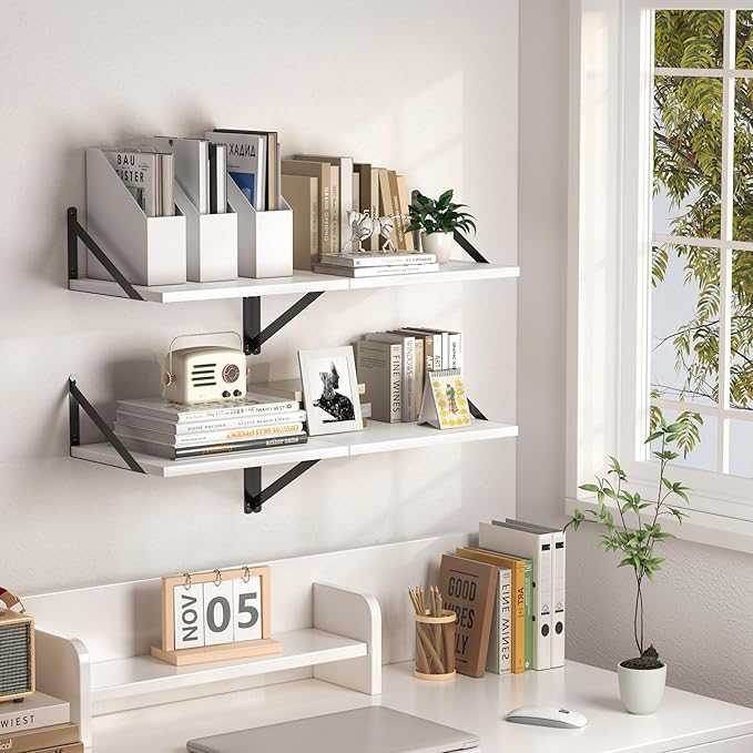 Heimlove White Deep Floating Shelves