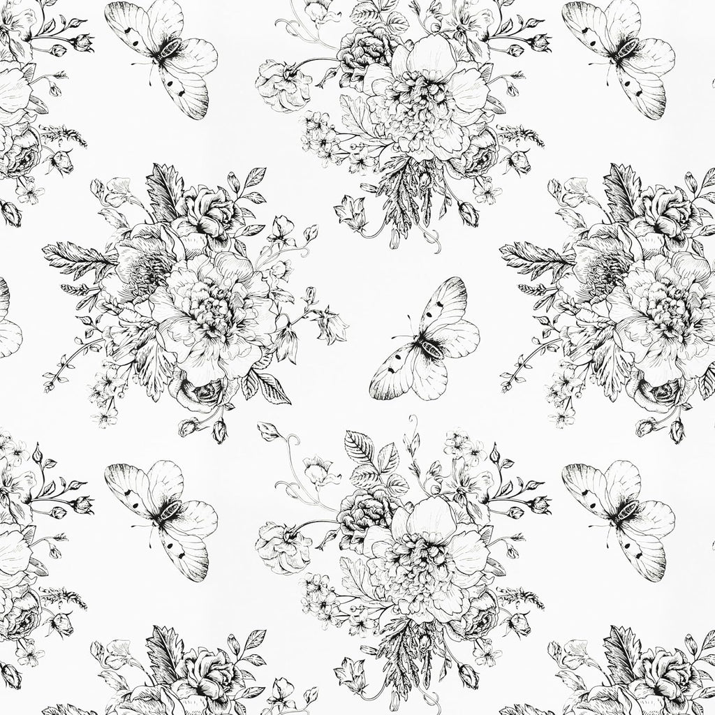 Floral and Butterfly Self Adhesive Shelf Liner for Kitchen Bedroom Cabinets Waterproof Drawer Liner Dresser Vinyl Rolls 17.7In X 78.7In
