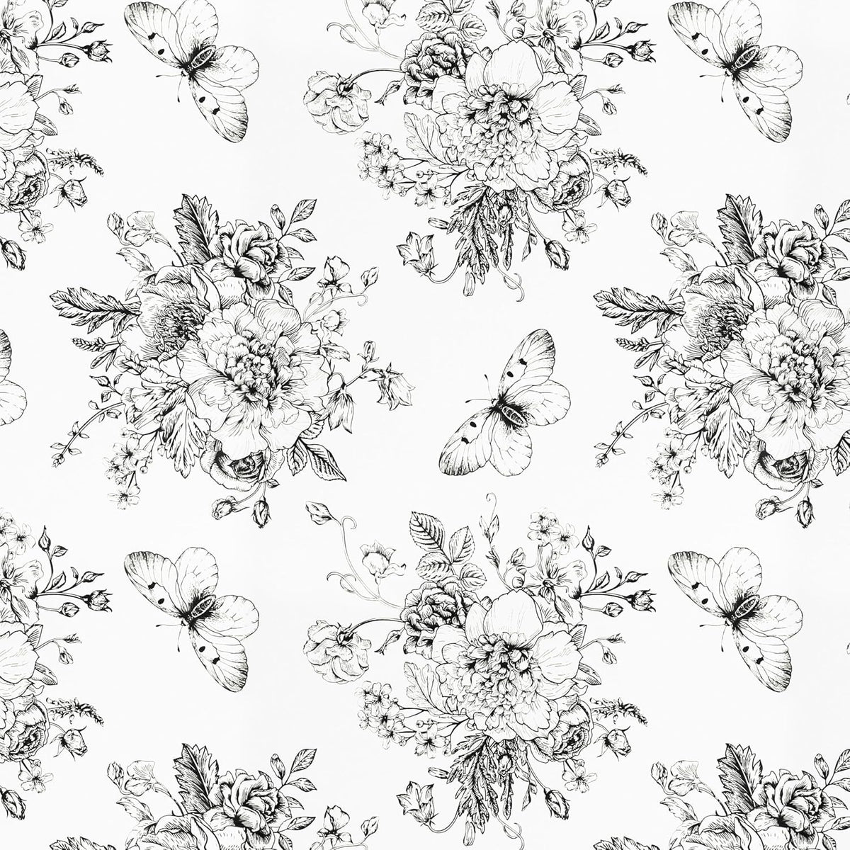 Floral and Butterfly Self Adhesive Shelf Liner for Kitchen Bedroom Cabinets Waterproof Drawer Liner Dresser Vinyl Rolls 17.7In X 78.7In