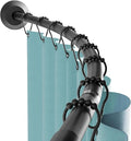 Zenna Home Rustproof Curved Shower Curtain Rod, No Drill Tension or Permanent Mount Adjustable Curved Shower Rod for Bathroom, Easy Install, Rounded for Extra Room, 50 to 72 Inches, Matte Black