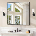 Black Bathroom Mirror for Wall, 30x30 Inch Rectangle Mirrors