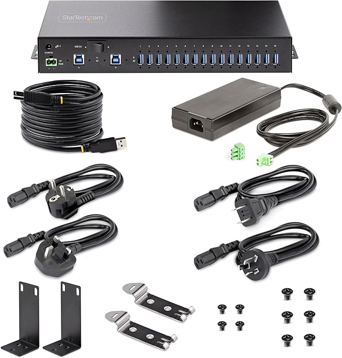 StarTech.com 16-Port Industrial USB 5Gbps Hub