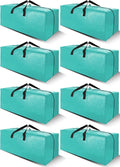 Cosy Family 8 Pack Heavy Duty Extra Large Moving Bags with Backpack Straps - Strong Handles & Zippers, Storage Totes For Space Saving, Fold Flat, Alternative to Moving Box (40 gal, Aquamarine)