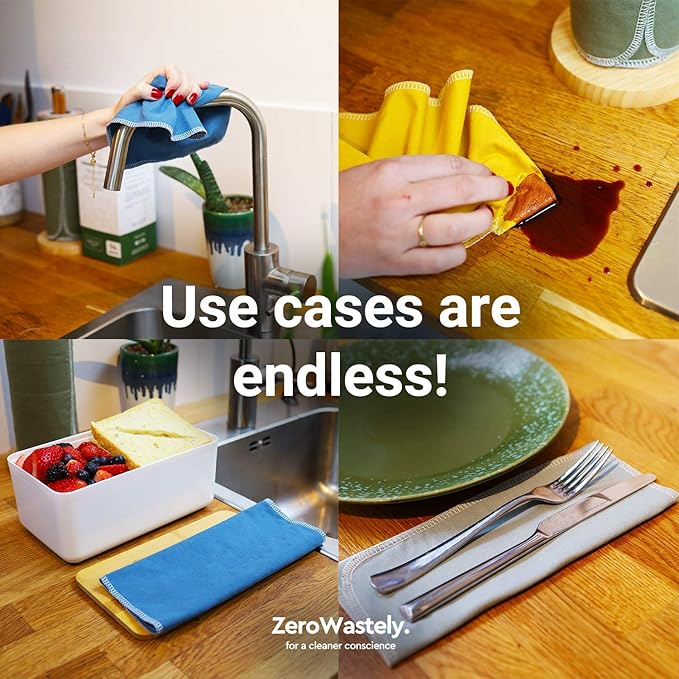 Reusable Paper Towels - Value Pack of 24 Paperless Paper Towels! - 100% Cotton, Super Soft, Absorbent, Washable and Made To Last