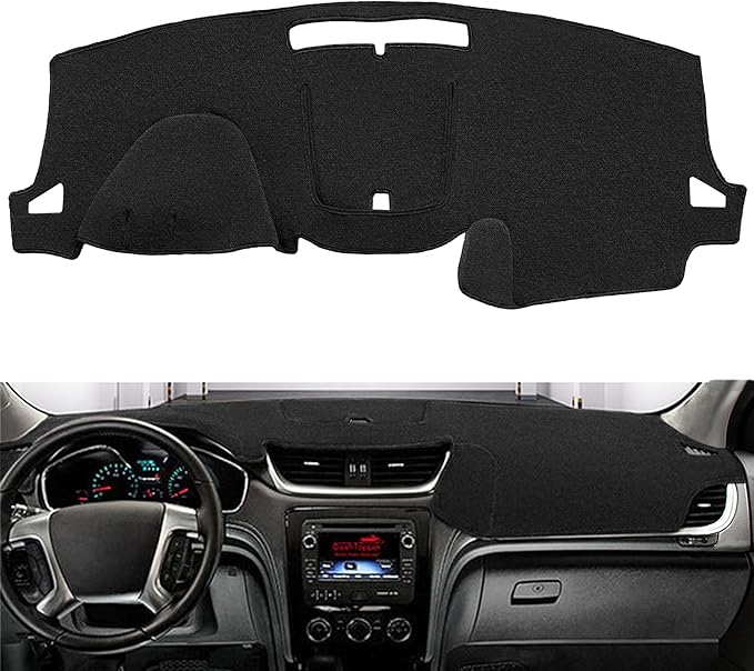 Dash Cover Mat Custom Fit for Chevrolet Chevy Traverse Without Head Up Display Dashboard Pad Cap Carpet Protector K279 (Black)