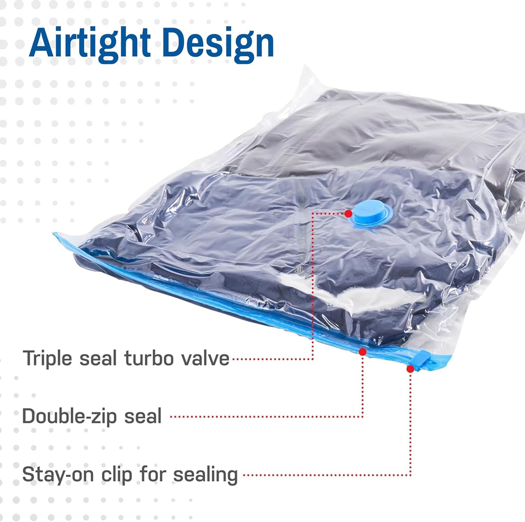 20-Pack Variety Vacuum Storage Bags for Comforters, Blankets & Clothes – Vacuum Sealed Compression Bags with Hand Pump – Space Saver Storage Bags for Bedding,Travel & Organization (5S, 5M, 5L & 5XL)