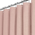 BTTN Fabric Shower Curtain, Linen Textured Heavy Duty Polyester Cloth Shower Curtain Set with Plastic Hooks, Blush, 60x72