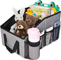 Smof Car Organizer- Car Seat Organizer for Front Seat Back Seat Between Seats, Foldable Car Storage Organizer for Kids Adults with Multi-Pockets-Car Organizers Backseat with Detachable Divider-Gray