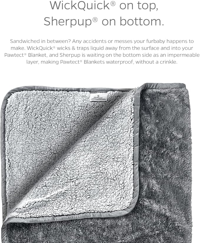 Pet Parents Pawtect Premium Waterproof Cat & Dog Blanket with WickQuick & Sherpup Technology, Puppy & Cat Blanket, Choc 24x32