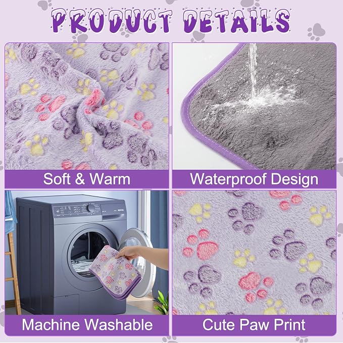 YUEPET Waterproof Guinea Pig Blankets 6 Pack, Fleece Cage Liners, L | Guinea Pig Fleece Cage Liners, Waterproof Backing, Machine Washable, Soft Fleece Surface, 48 x 24 in