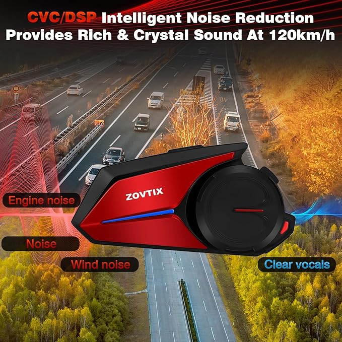 Motorcycle Helmet Headset Support 8 Riders Group Intercom Communication System