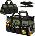 18-Inch Large Tool Bag, 16-Pocket Portable Tool Box Organizer Storage, Heavy Duty Tactical Toolbag with Big Zipper, Travel Carry Toolbox, Father Day Dad Men Electrician Contractor Welding Gift