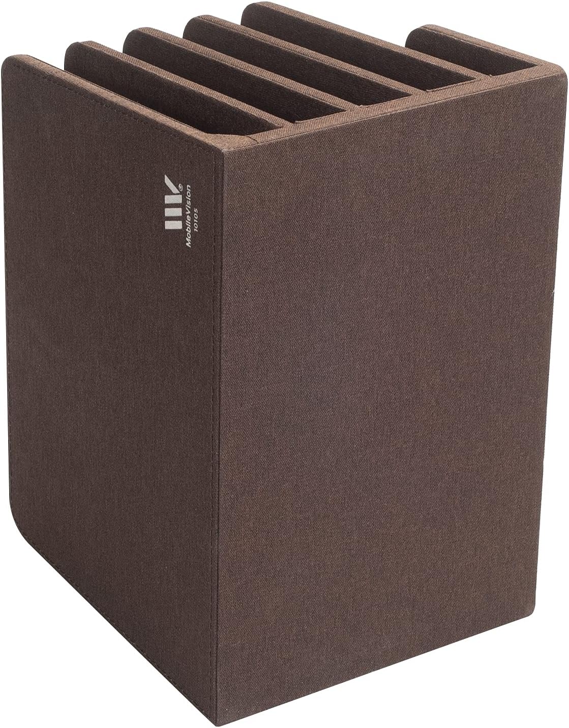 MobileVision Multi Device Stand & Organizer for Smartphones, Tablets and Laptops, Executive Dark Brown, 5 Slots