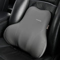 Coverado Lumbar Support Pillow for Car Seat Driver, Leather Car Seat Cushions for Driving Back Pain, Detachable Memory Foam Upper Lower Car Back Support Gray